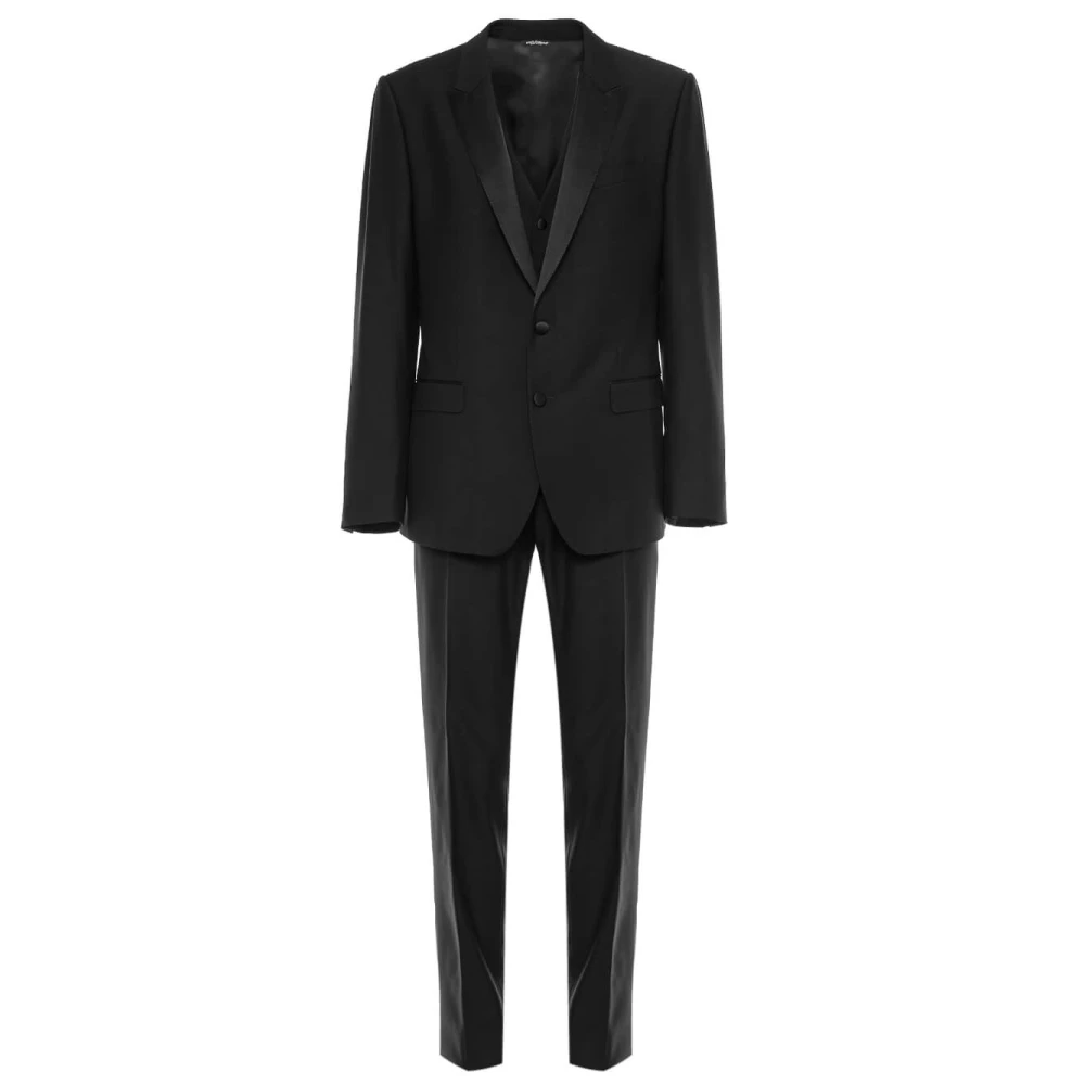 Dolce & Gabbana Men's Black Single Breasted Suits, 4XL, Martini Fit Tuxedo Suit