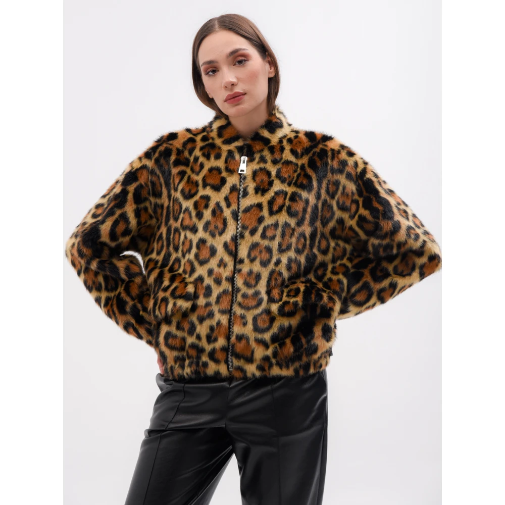 Liviana Conti Luipaardprint imitatiebont jas Beige Dames
