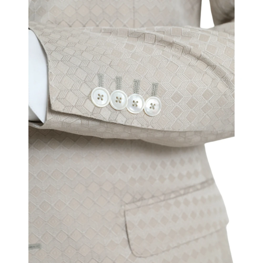 Dolce & Gabbana Beige Martini Blazer Jas Beige Heren