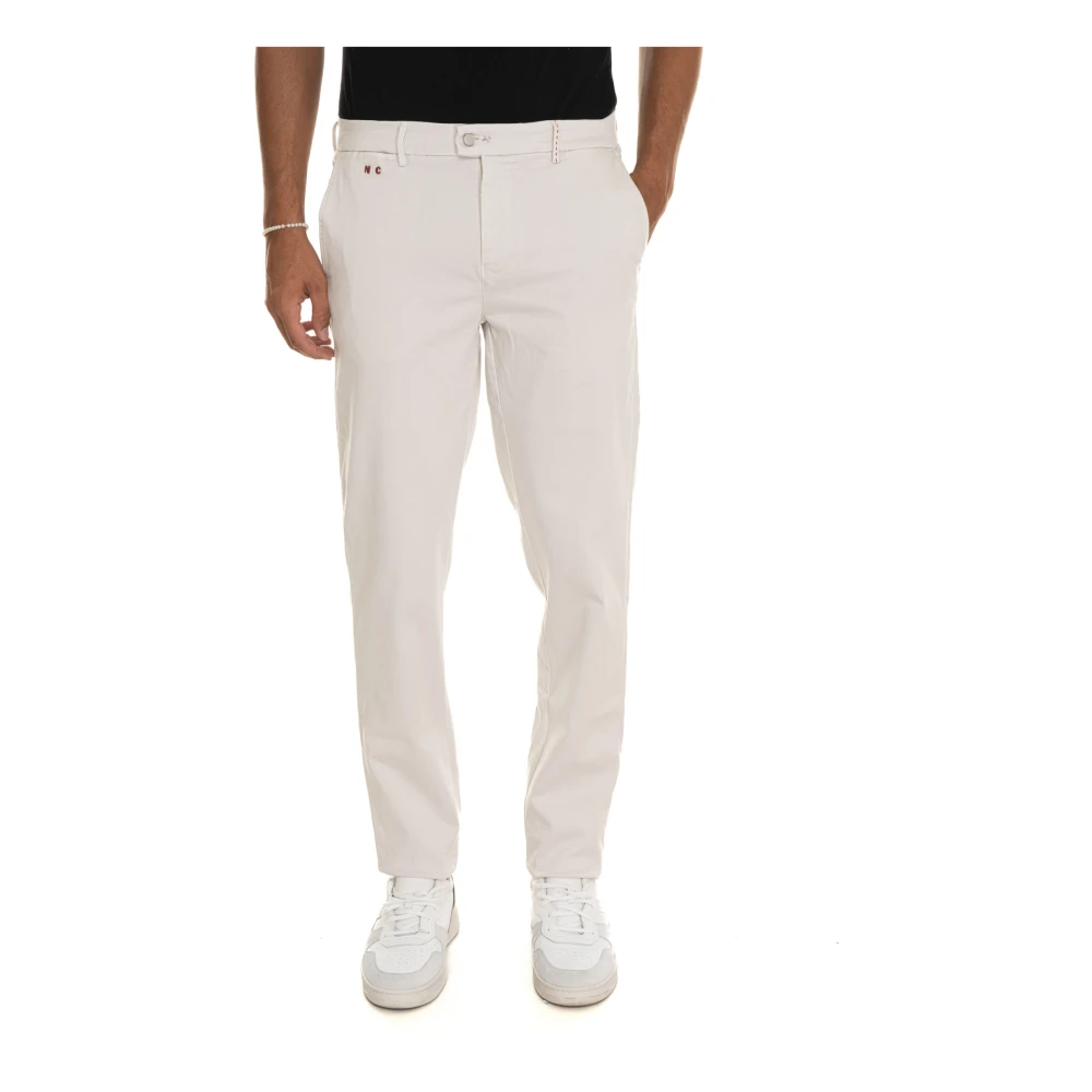 Tramarossa Aanpasbare Luisregular chino met leren logo White Heren