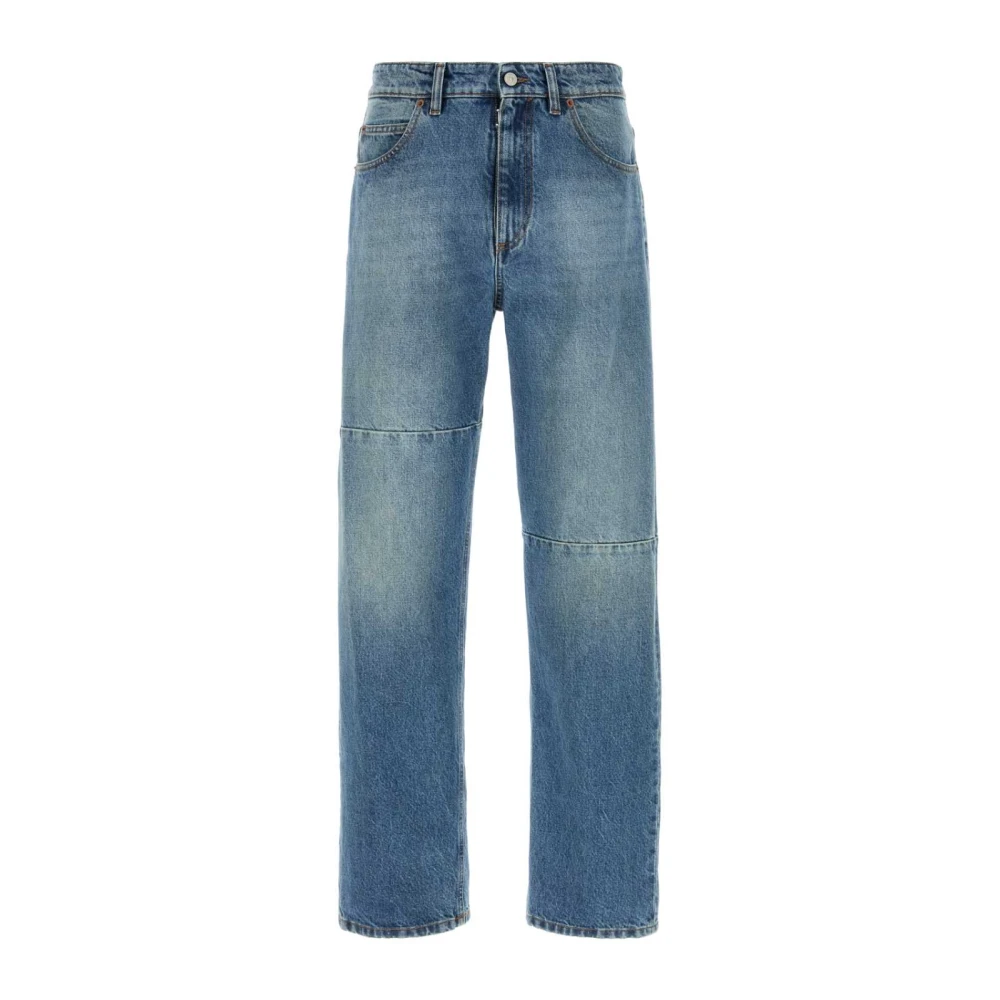 Mm6 Maison Margiela Blue Straight Fit Jeans, Male, W30, Deconstructed Jeans
