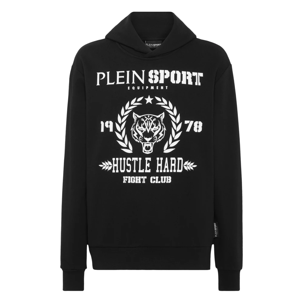 Plein Sport Men's Black Long Sleeve Training Tops, 2XL, Hoodie Sweatshirt