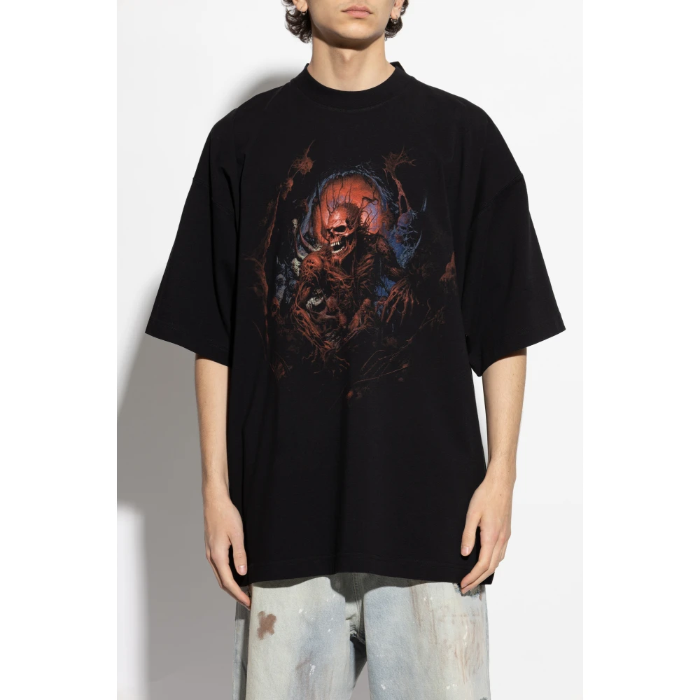 Vetements T-shirt in oversized stijl Black Heren
