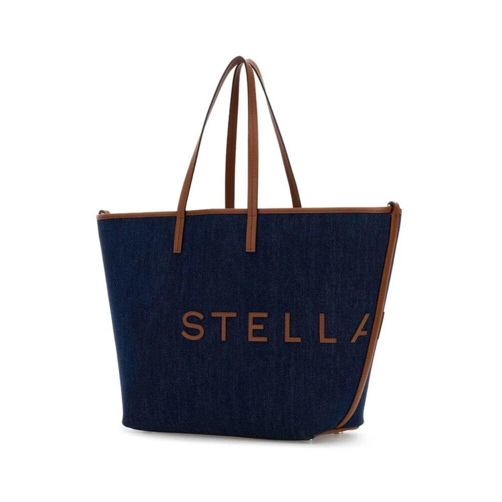 Stella Mccartney Blauwe Logo Print Top Handtas Blue Dames