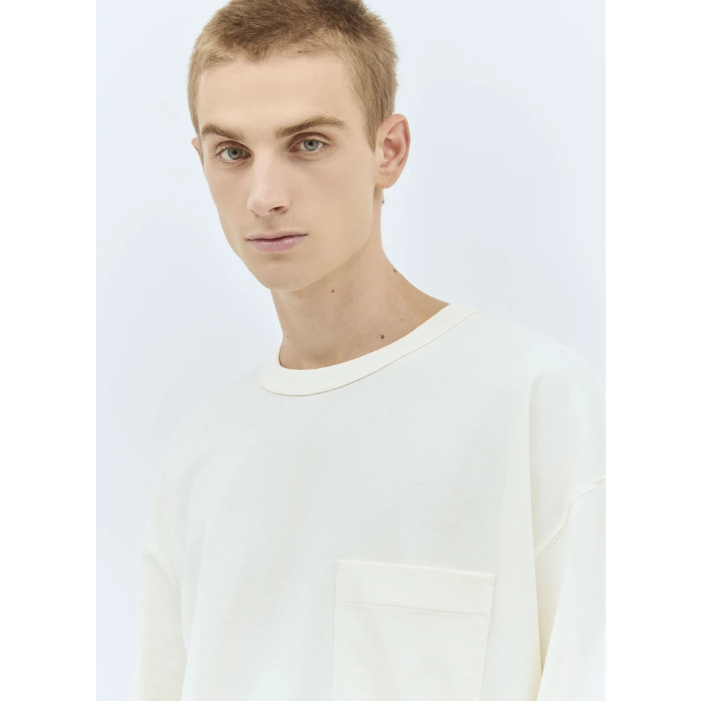 Lemaire Katoenen Jersey Longsleeve T-shirt Beige Heren