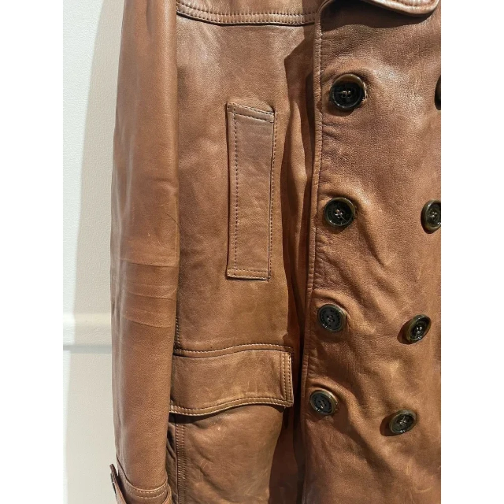 Burberry Vintage Pre-owned Leather outerwear Brown Dames