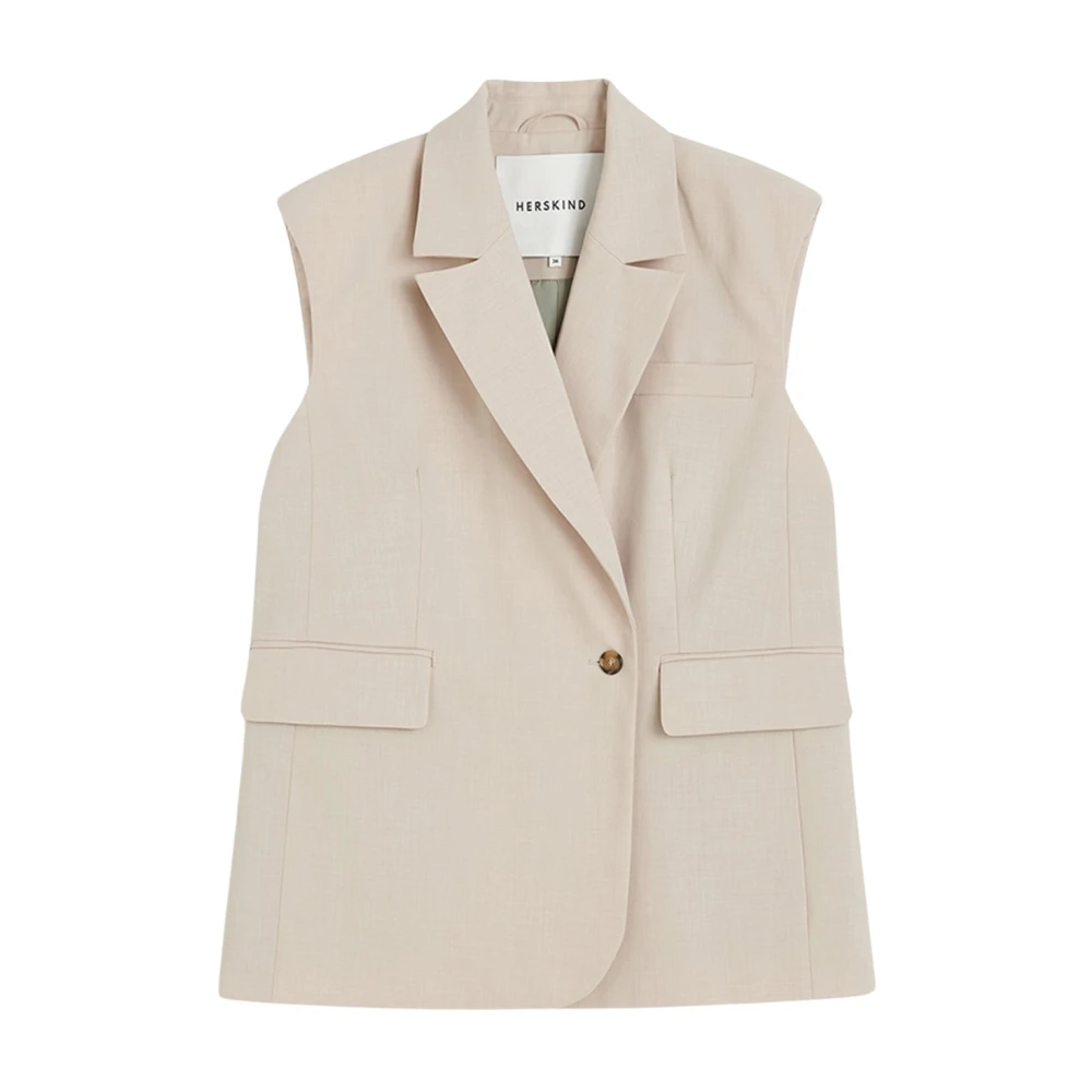 Birgitte Herskind Beige Waistcoats, Female, L, Averill Vest