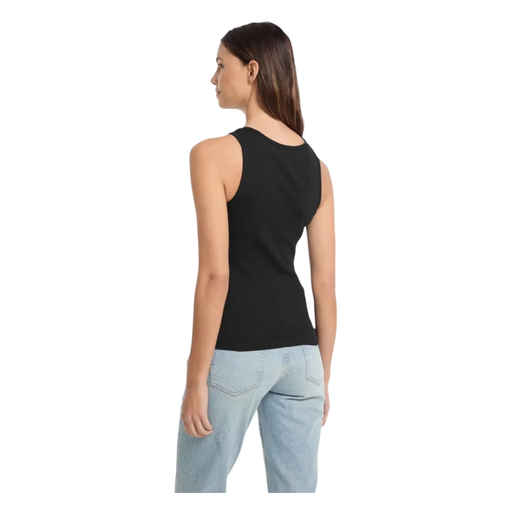 Guess Organische Katoenen Geribbelde Tanktop Black Dames