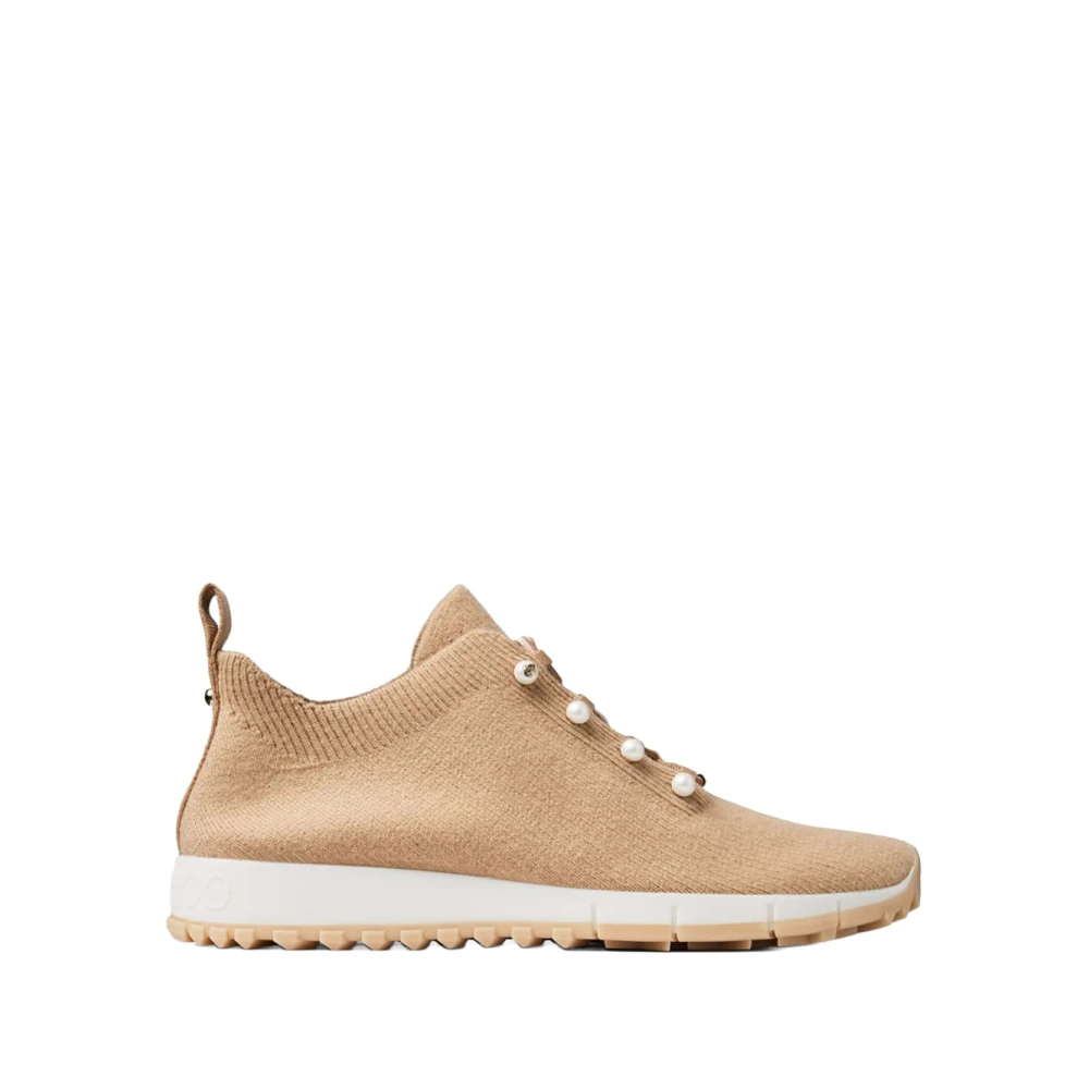 Jimmy Choo Veles Knitted Sneakers Dames Schoenen Beige