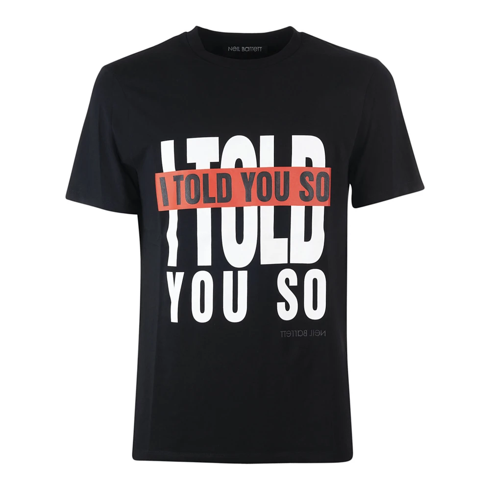 Neil Barrett Zwarte I Told YOU SO Shirt Black Heren