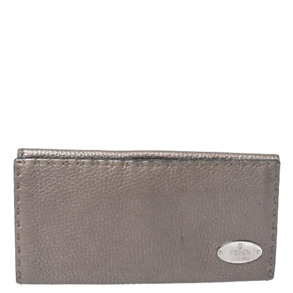 Fendi Vintage Pre-owned Leather wallets Gray Dames