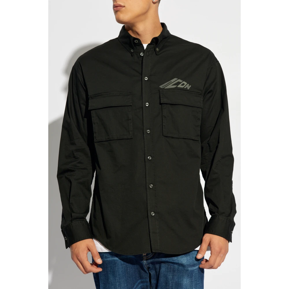 Dsquared2 Shirt met logo Black Heren