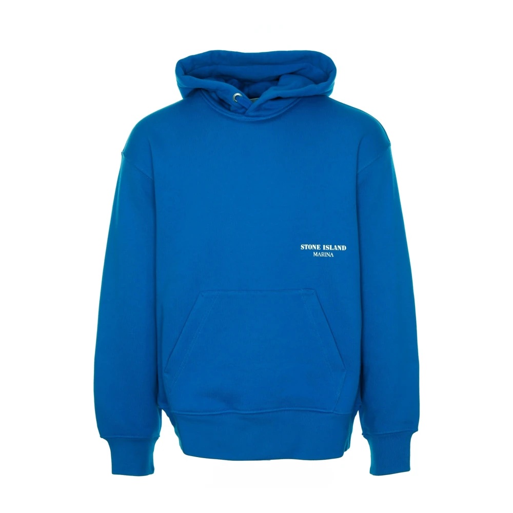 Stone Island Hoodie met dubbele capuchon en ritszak Blue Heren