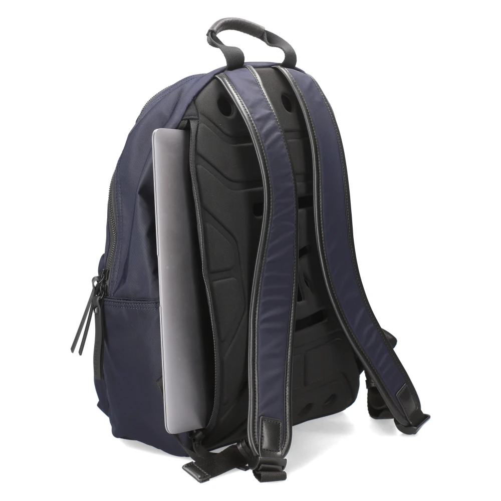Premiata Zwarte rugzak met leren details Blue Heren
