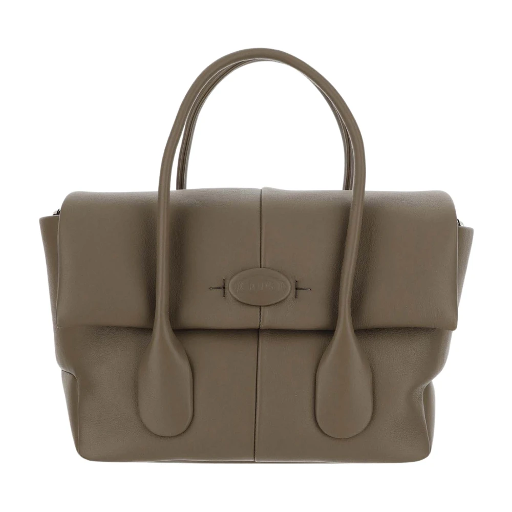 TOD'S Kalfsleren Handtas Flap Sluiting Beige Dames