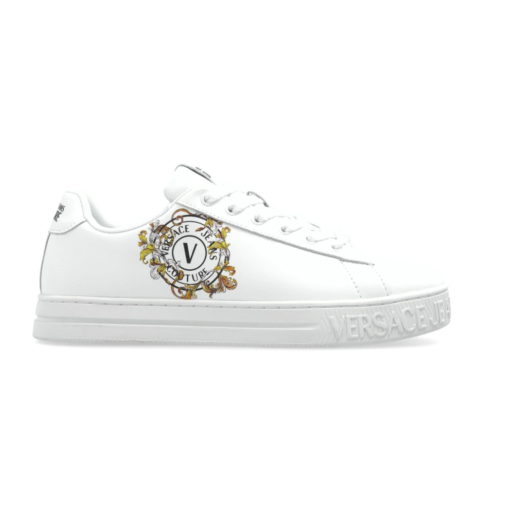 Versace Jeans Couture Sneakers met Gedrukt Logo Dames Schoenen Wit