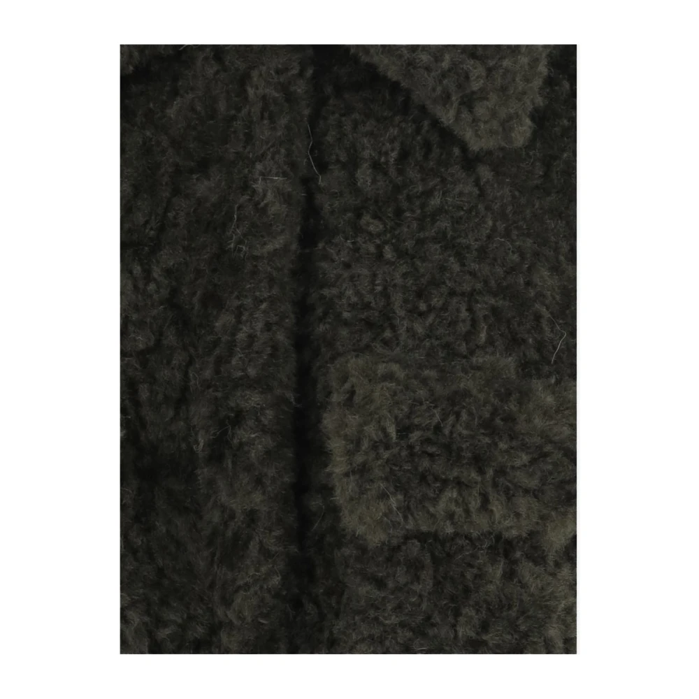 Jakke Groene Faux Fur Jas Green Dames