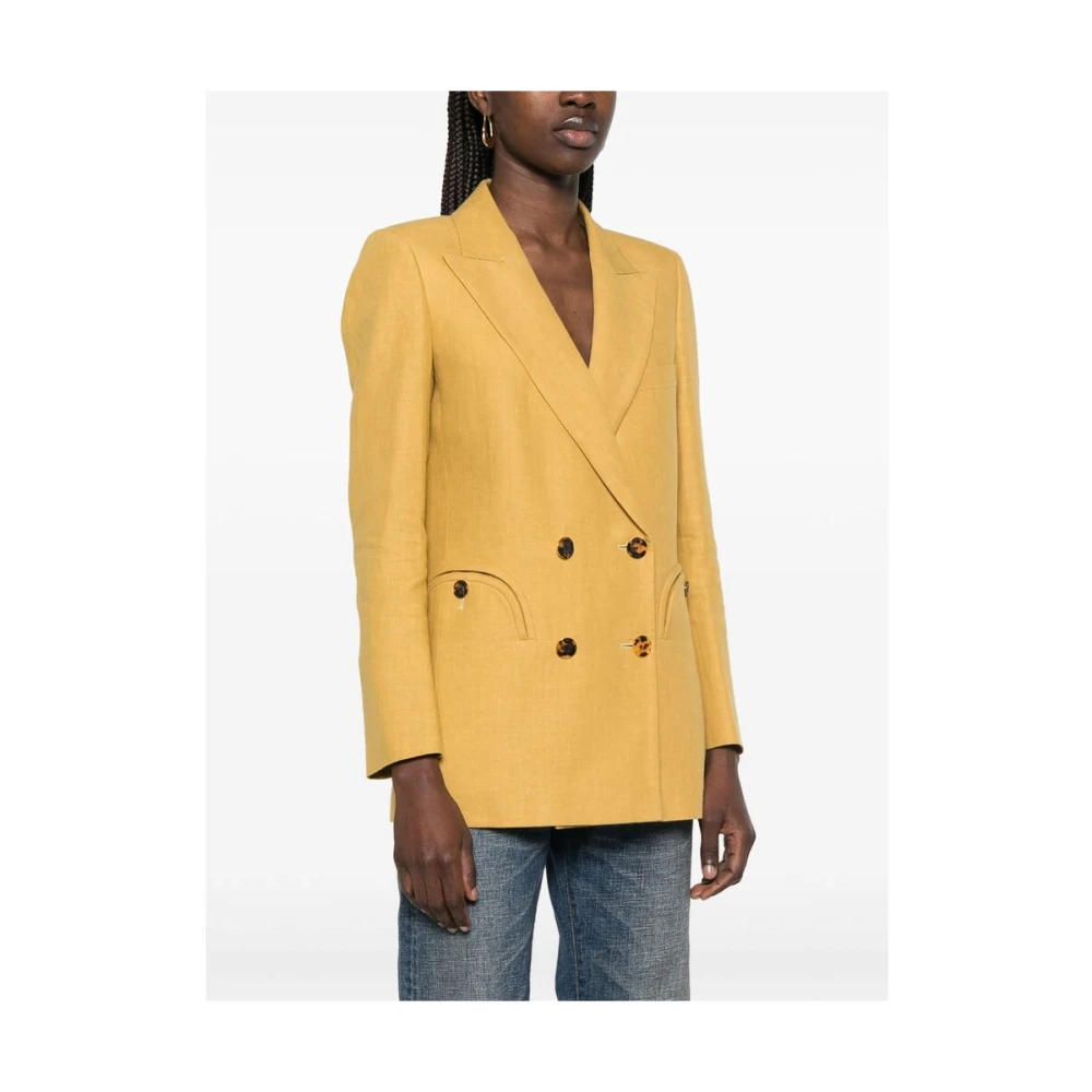 Blazé Milano Mosterdgeel Dubbel-Borst Jas Yellow Dames