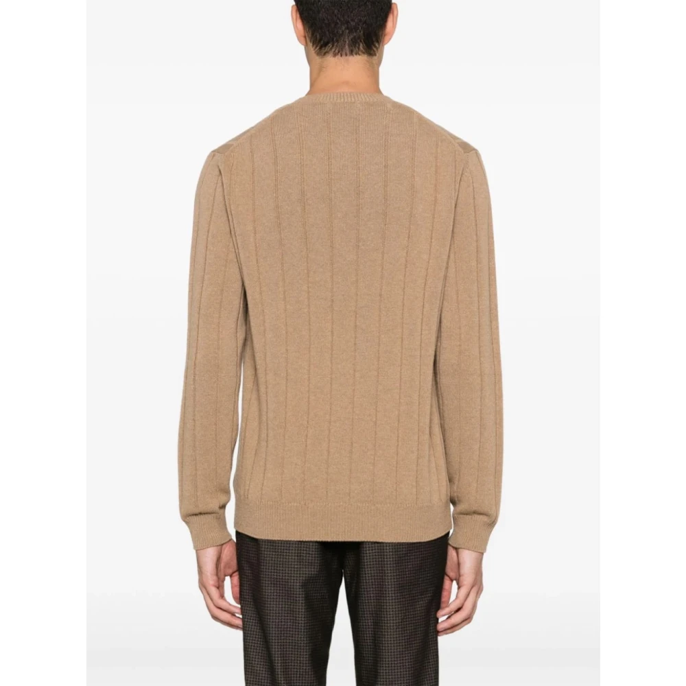 Zanone Bruine Sweater met Girocollo Hals Brown Heren
