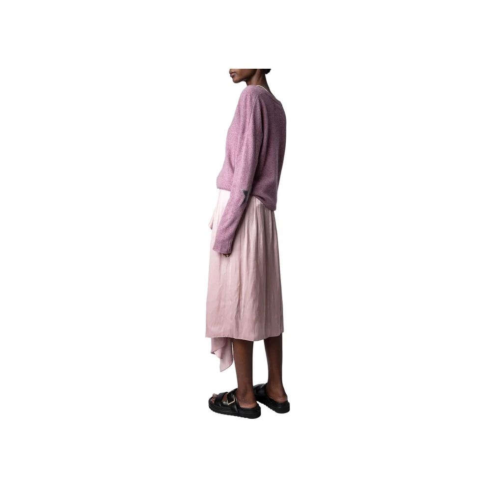 Zadig & Voltaire Roze Gedrapeerde Midi Rok Pink Dames