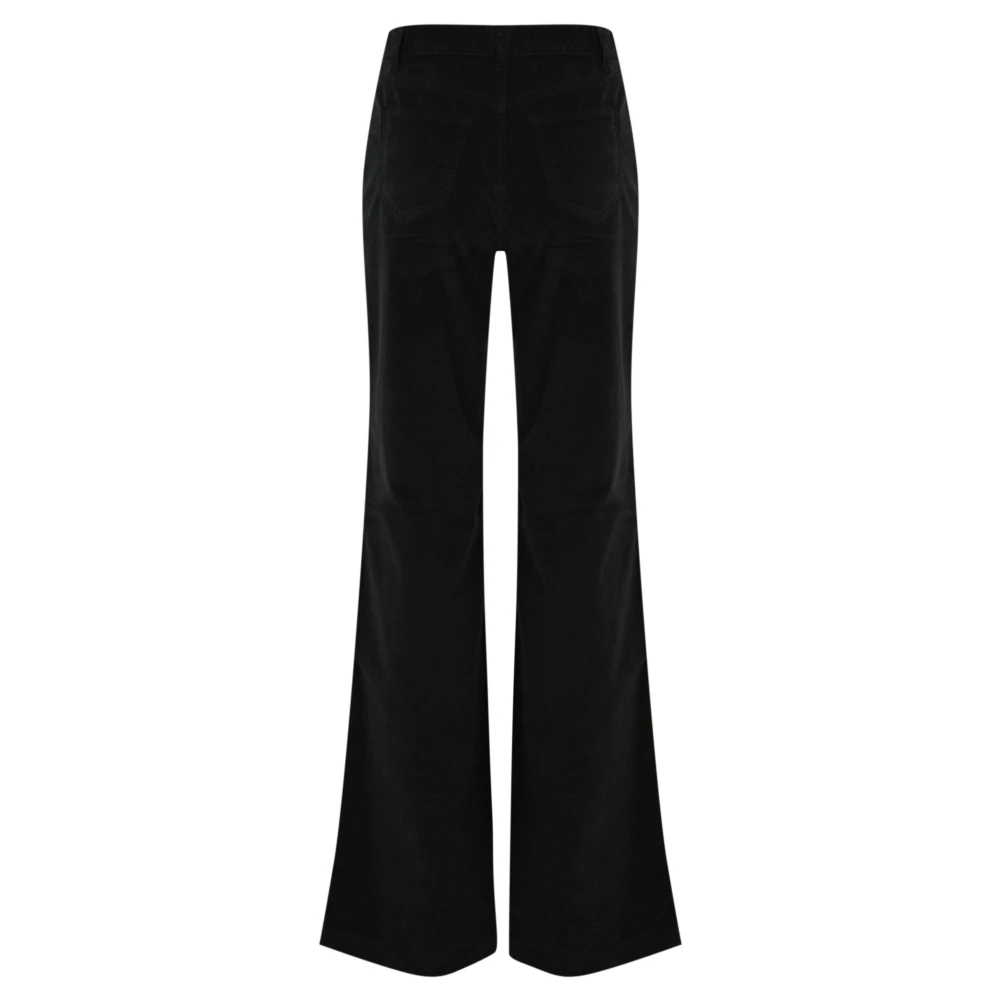 Twinset Zwarte katoenen fluwelen gestreepte broek Black Dames