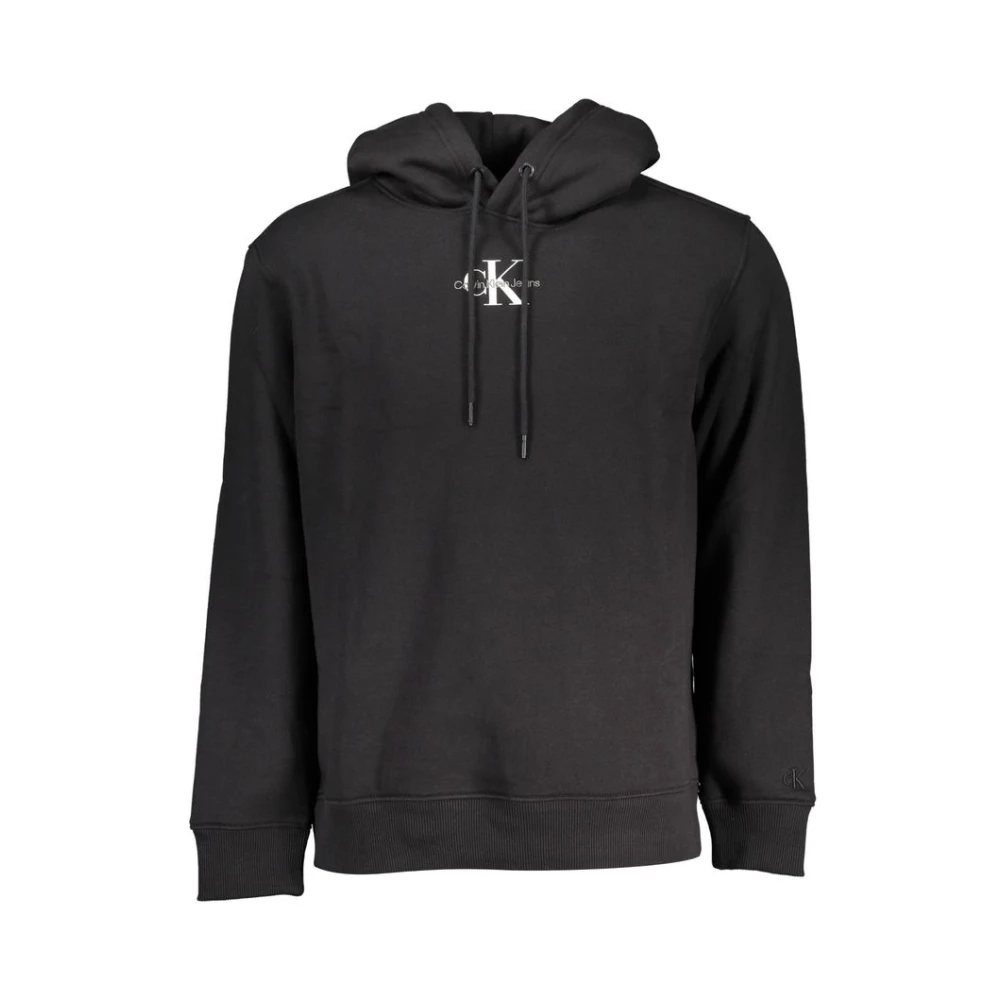 Calvin Klein Men's Black Embroidered Hooded Sweatshirt 2XL