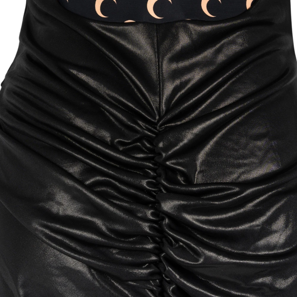 Marine Serre Zwarte Geplooide Gedrapeerde Jurk Black Dames