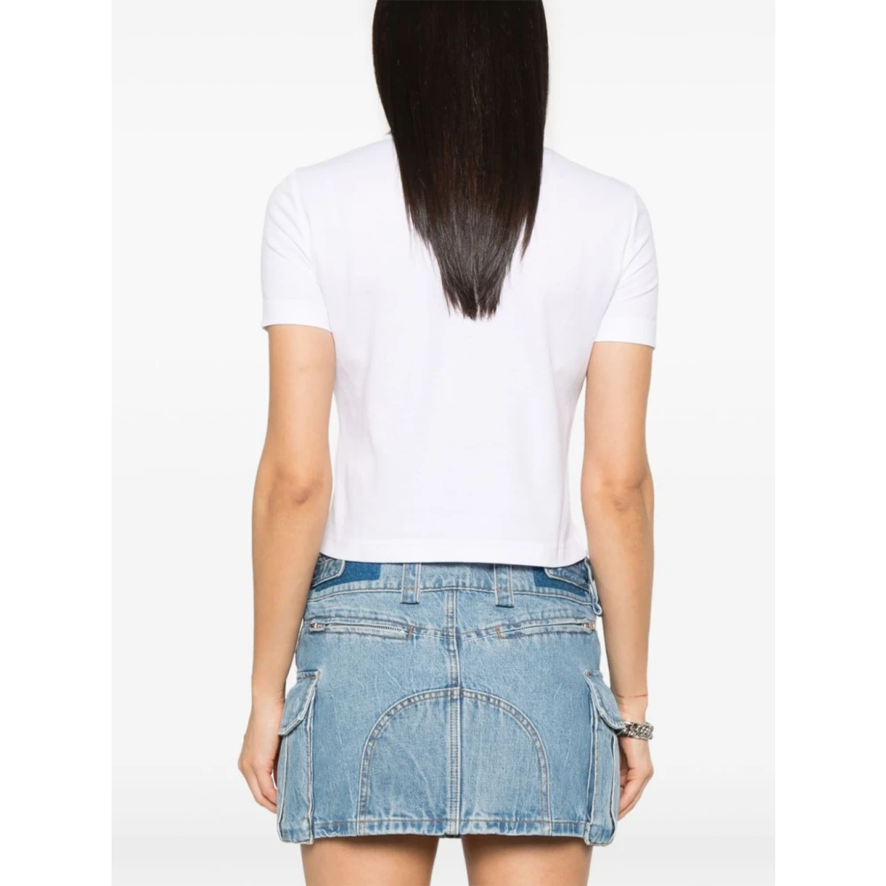 Versace Jeans Couture Bianco E Oro T-shirts & Polos White Dames