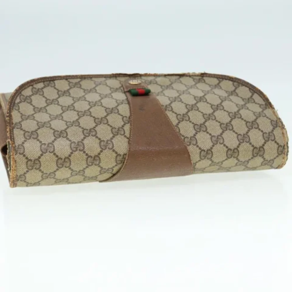 Gucci Vintage Pre-owned Leather clutches Beige Dames