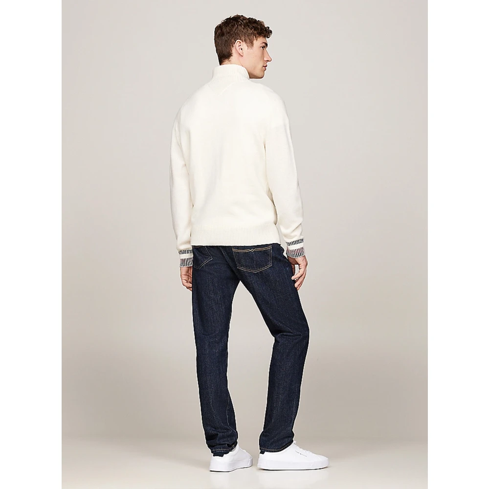 Tommy Hilfiger Woestijnhemel Wolmix Rits Door Blue Heren