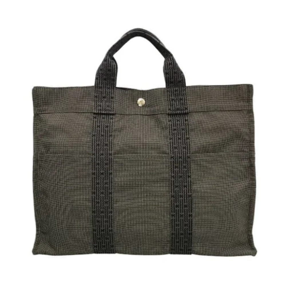 Hermès Vintage Pre-owned Canvas handbags Gray Dames