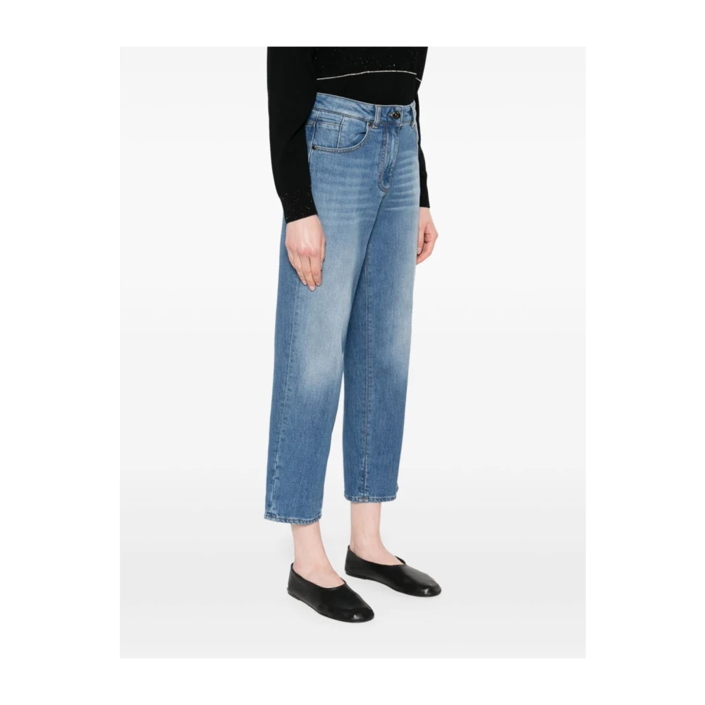 PESERICO Stijlvolle Panta Broek Blue Dames