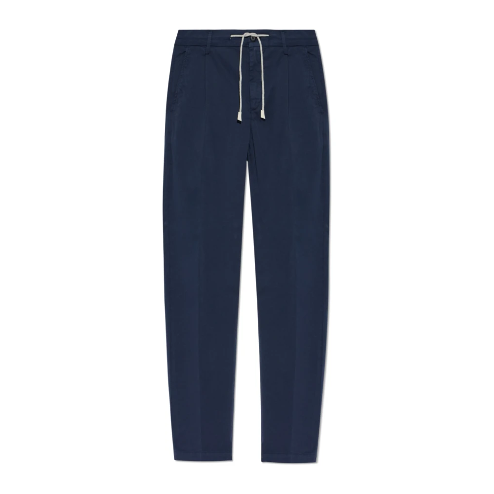 Eleventy Mannelijk Blauw Broeken Heren, W34, Katoen, Broek Met Trekkoord En Taps Toelopende Pijpen