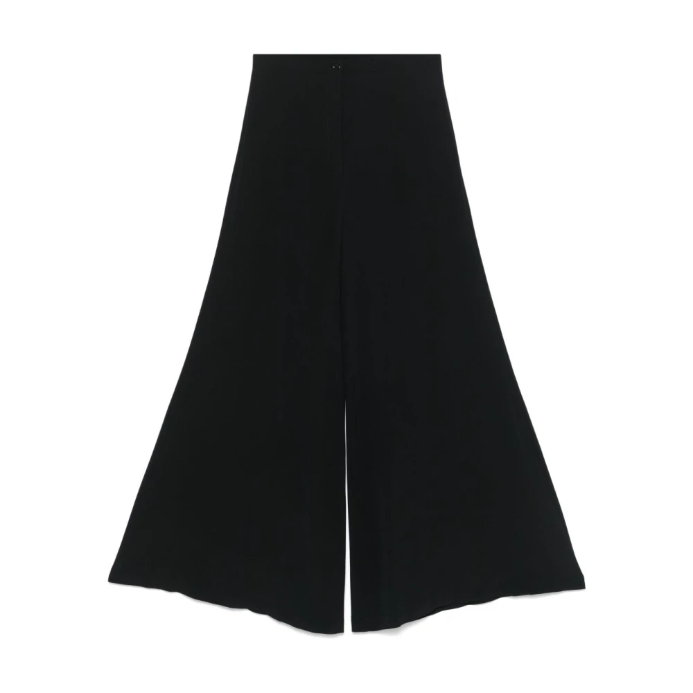 Semicouture Women's Black Wide Trousers,, Stylish Trousers For Medium