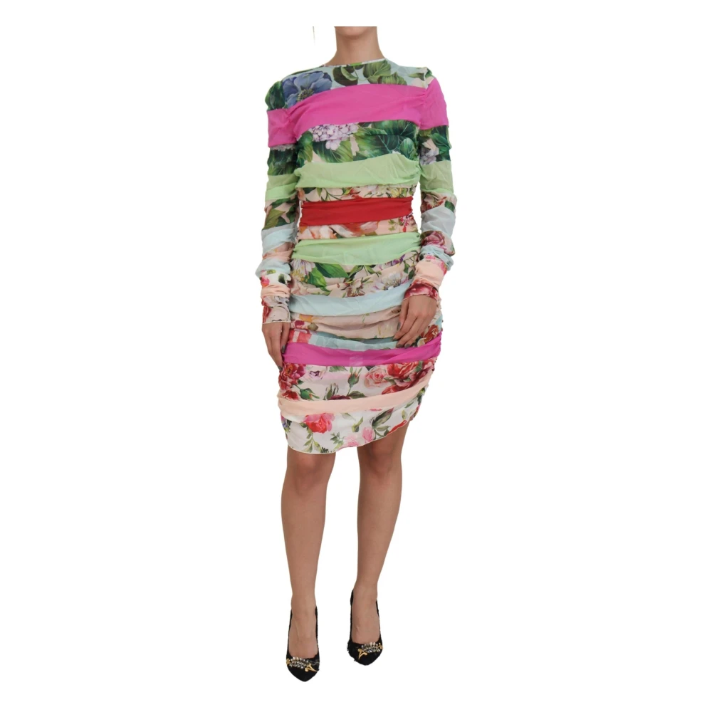 Dolce & Gabbana Women's Luxury Floral Silk Bodycon Dress