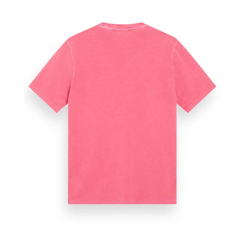 Scotch & Soda Garment Dye Logo Crew T-shirt Pink Heren