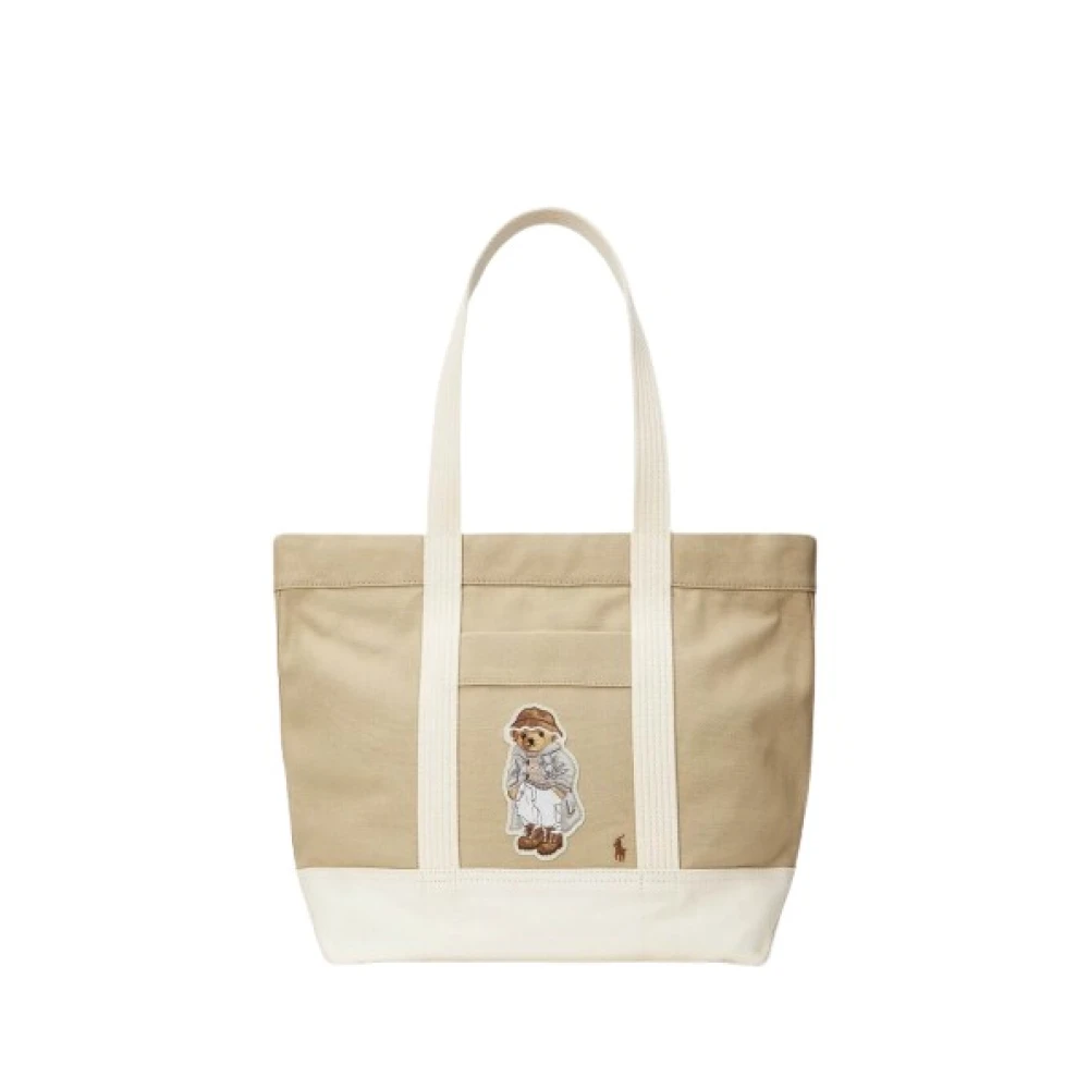 Polo Ralph Lauren Bear and Polo Canvas Tote Bag Beige, Dam