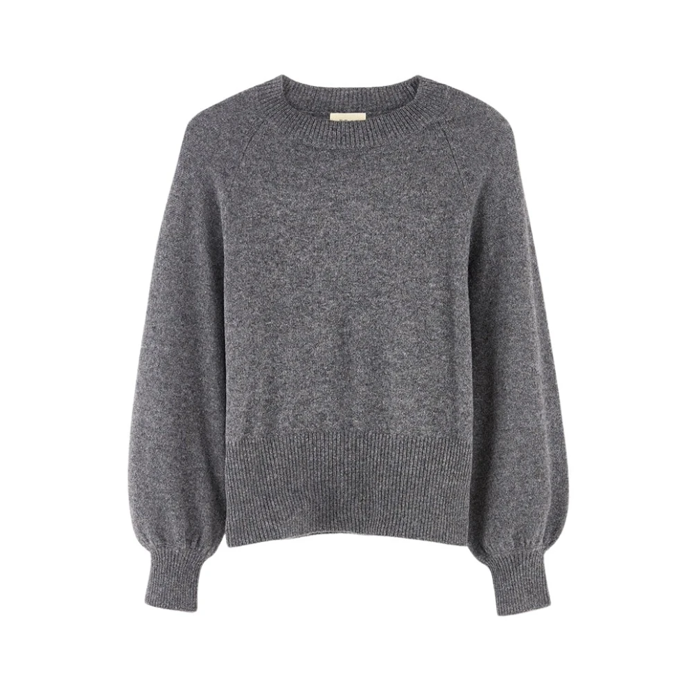 Bellerose Women's Gray Round-Neck Knitwear, M, Jersey Ganto
