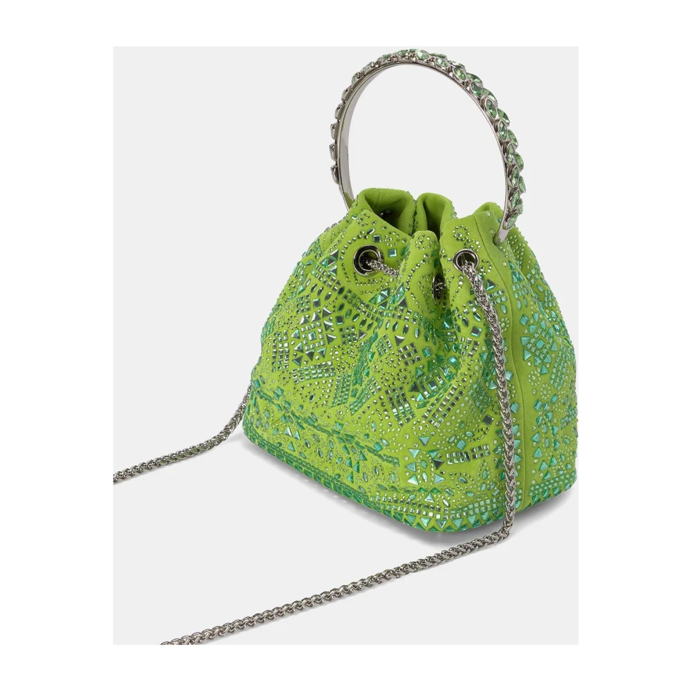 Alma en Pena Rhinestone Clutch Bag Green Dames