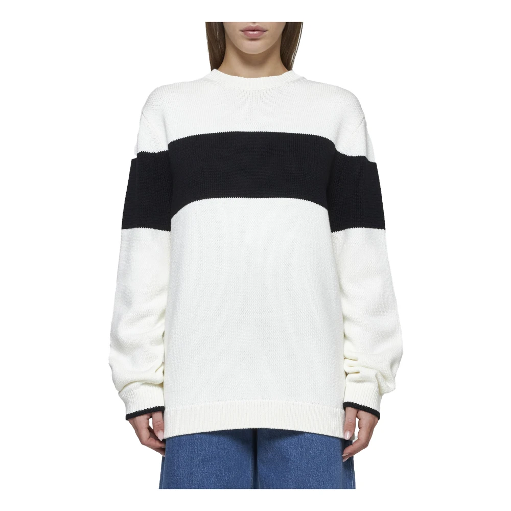TotêMe Witte Sweater met Zwarte Band White Dames
