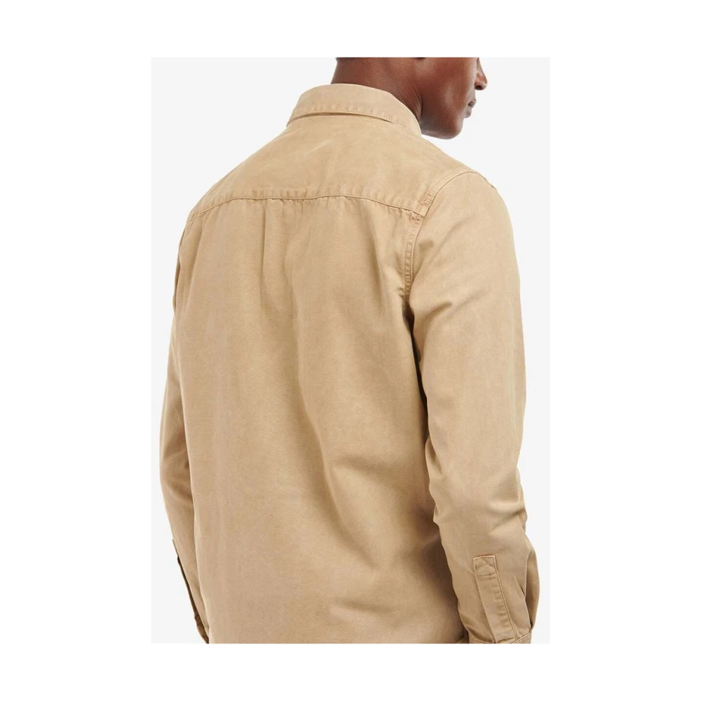 Barbour Beige Katoenen Jas met Knopen en Zakken Beige Heren