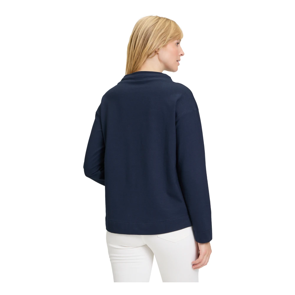 Betty Barclay Sweatshirt met dierenprint en glinsterende stenen Blue Dames
