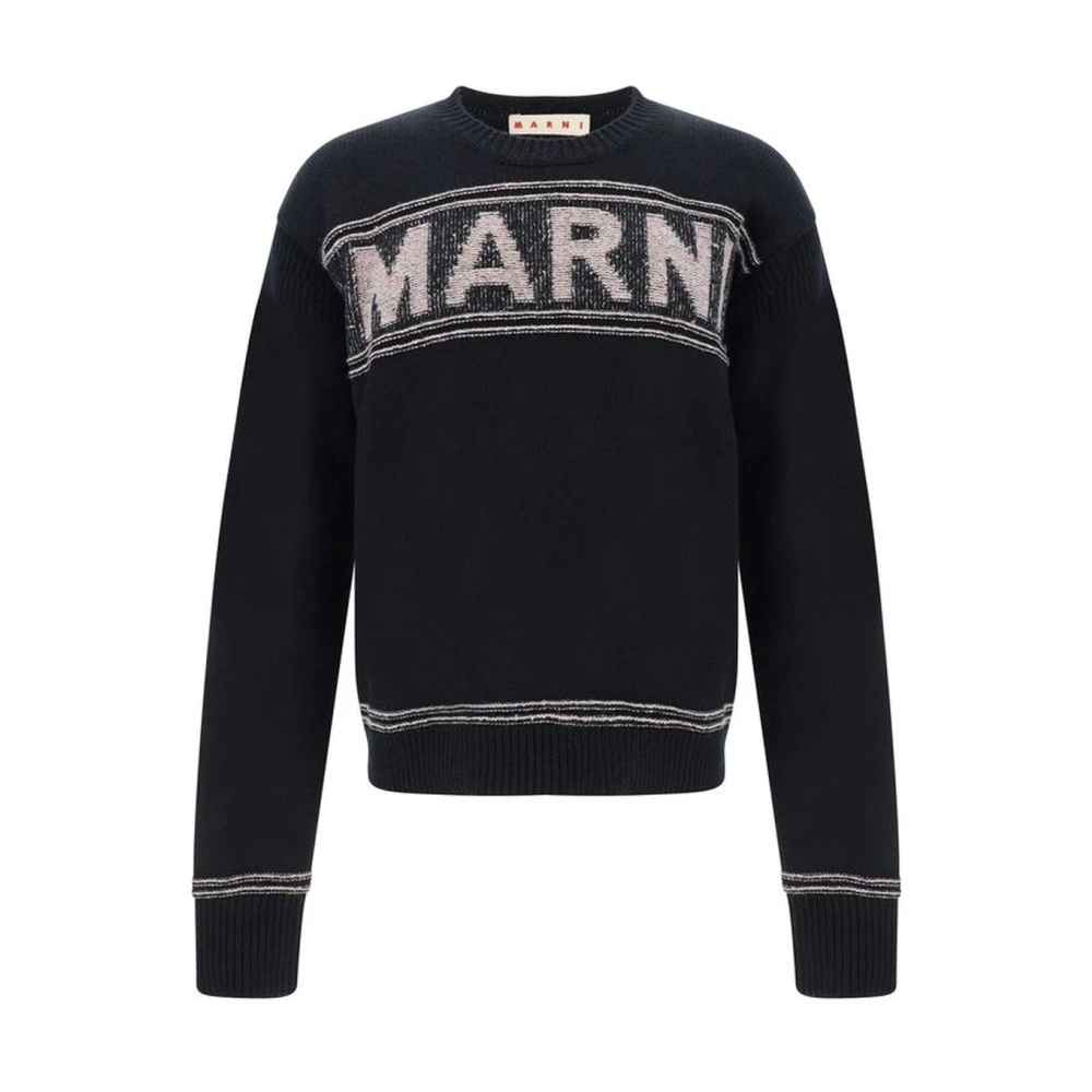 Marni Iconische Monogram Wollen Trui Black Heren