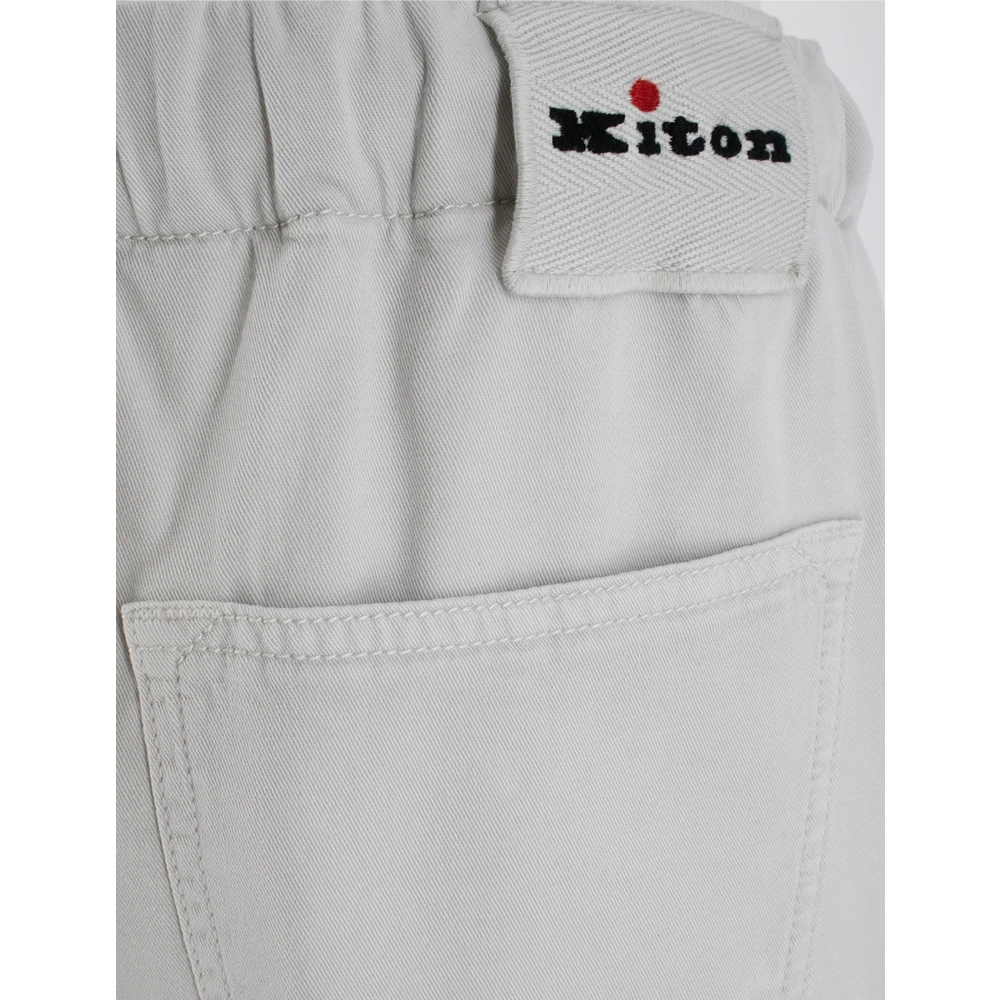 Kiton Op maat gemaakte broek met trekkoord Gray Heren