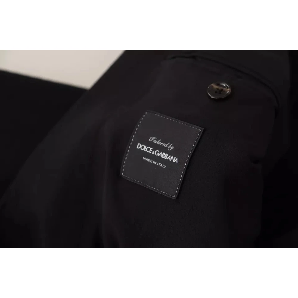 Dolce & Gabbana Zwarte Wol Slim Fit Blazer Jas Black Heren