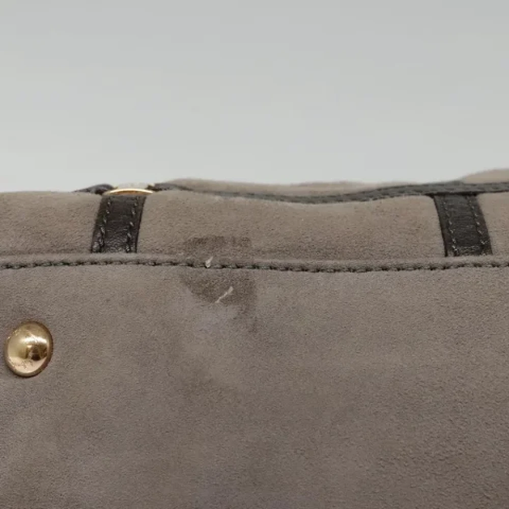Salvatore Ferragamo Pre-owned Suede handbags Gray Dames