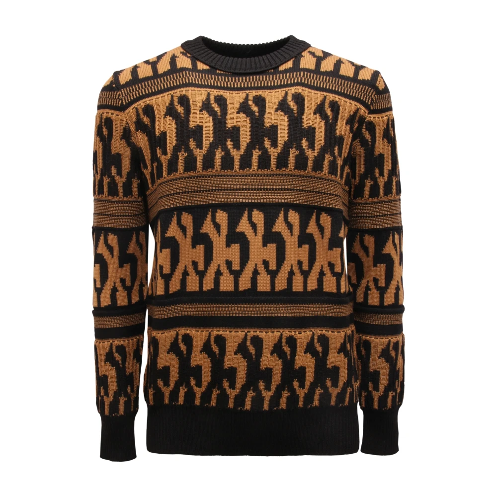 Paolo Pecora Men's Multicolor Round-Neck Knitwear, M, Maglione Wool Jumper