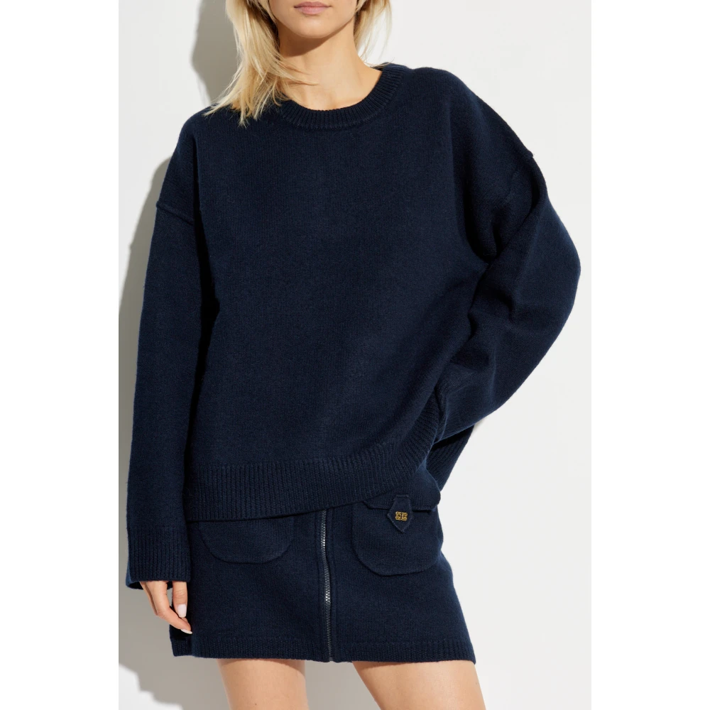 Ganni Wollen trui Blue Dames