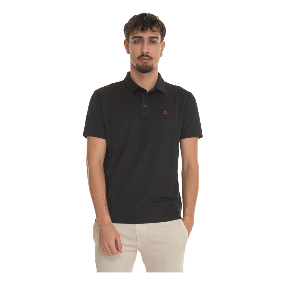 Peuterey Jersey katoenen poloshirt met logo Black Heren