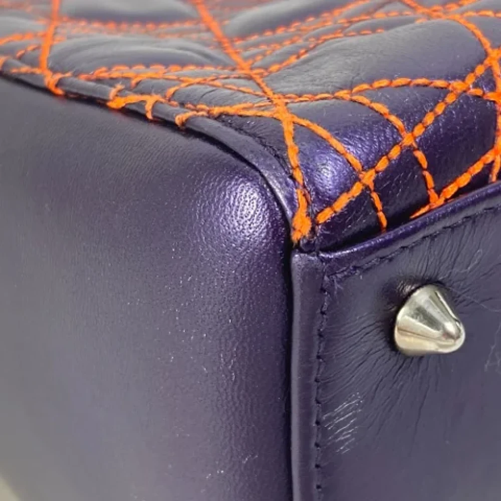 Dior Vintage Pre-owned Leather dior-bags Purple Dames